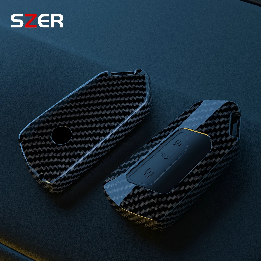 ABS Carbon Car Key Case For VW Volkseagen Golf 8 MK8 ID.3 ID.4 Cupra Skoda Octavia A8 SEAT Leon MK4 2020 2021 Formentor Tarraco