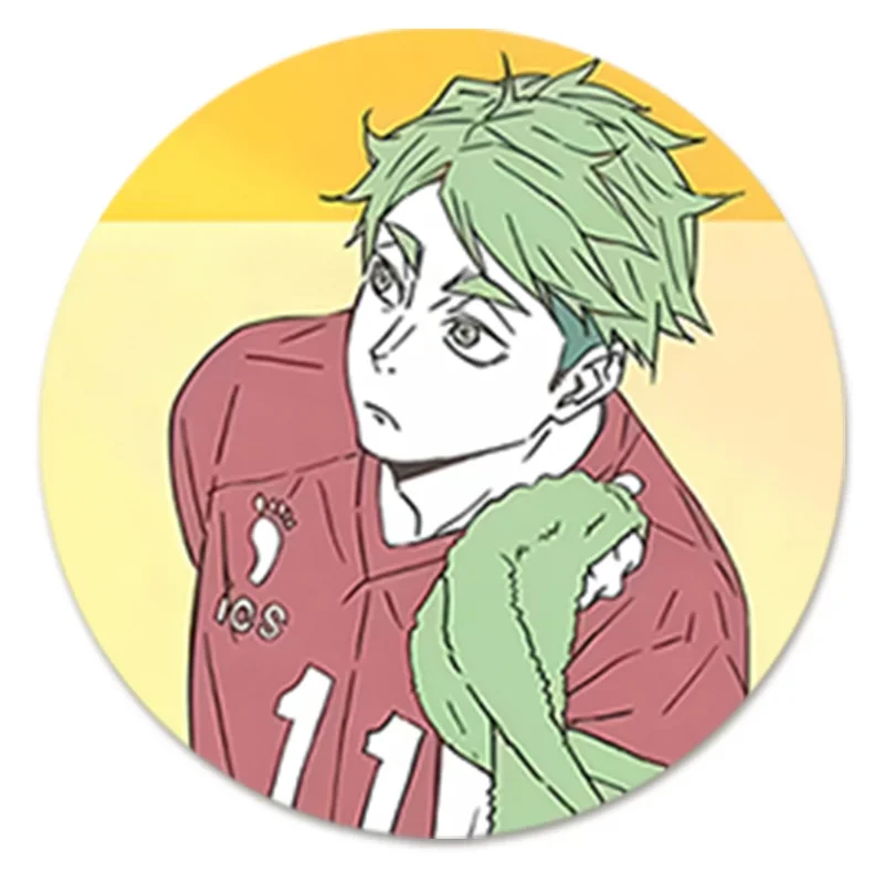 

Game Haikyuu!! Kozume Kenma Tetsurou Kuroo Cosplay Tinplate Badge Exquisite Delicacy Brooch Ambitus