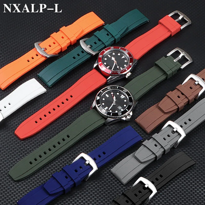 20 مللي متر 22 مللي متر حزام ساعة سيليكون ل رولكس حزام ل سايكو سوار الرجال Watrproof الرياضة حزام العالمي معصمه الإفراج السريع