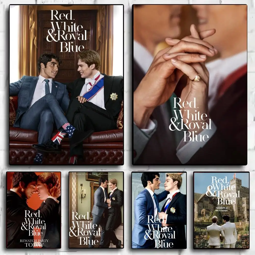 Movie R-Red, White & Royal Blue Poster Modern  Wall Art Aesthetic Minimalist Bedroom Decor Cafe Home Gift