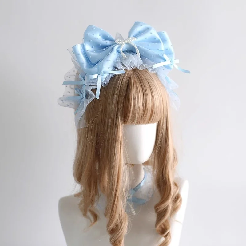 اليابانية اليدوية القوطية لوليتا عقال الحجاب ملحق خمر أنيقة مقوس دانتيل لوليتا عاشق اليومية النساء أغطية الرأس هدية لفتاة