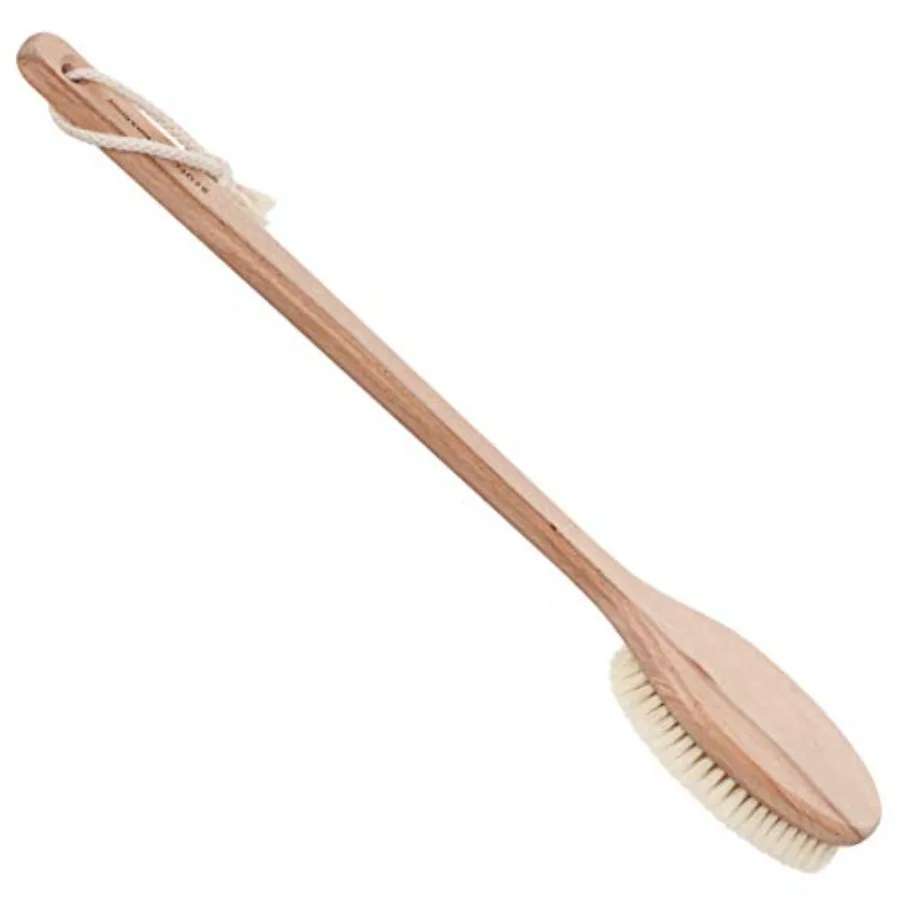 

REDECKER Extra Long Beechwood Bath Brush - Natural Pig Bristle Body Brush for Showering Back Scrubbing Exfoliating Dry Brushing