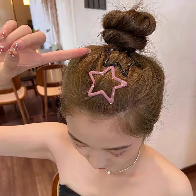 Large Star Hair Clips for Women Girls Kids Y2K Sweet Cute Girl Colorful Pentagonal Hairpin BB Clip Headwear Accessories Gift New