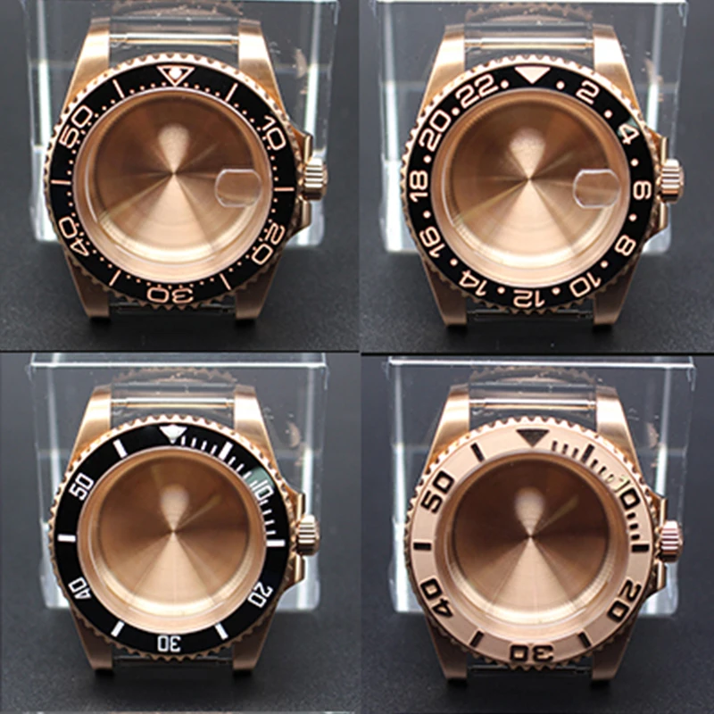 

NH35 40mm SUB GMT Ceramic Insert Watch Case For Seiko NH34 NH35 NH36 NH38 Miyota8215 ETA2824 Movement Sapphire Glass 120 clicks