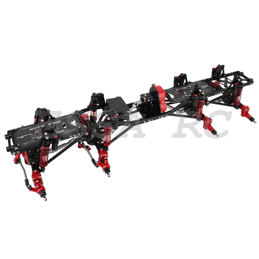 1:10 Metaallegering Verbeterde 8x8 RC Auto Chassis Frame met 2 Portal As Versnellingsbak DIY voor Axiale SCX10 1/10 RC Crawler Auto Onderdelen