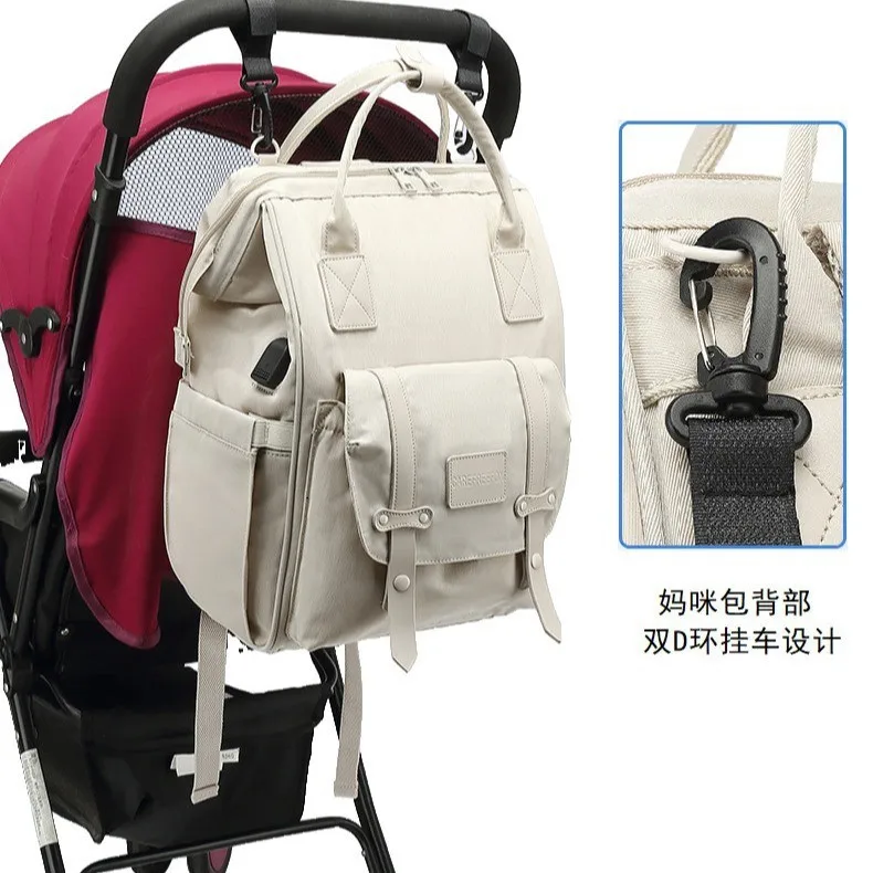 Mommy Bag Backpack Tote Bag Large Capacity Multifunctional Waterproof Mother Baby USB Mommy Bag