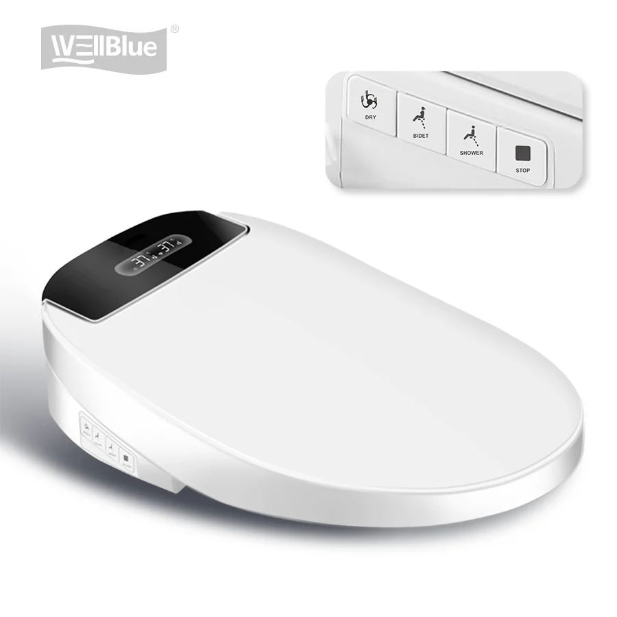 길쭉한 전자식 온수 및 건조기 스마트 비데 고급 화장실 시트 커버