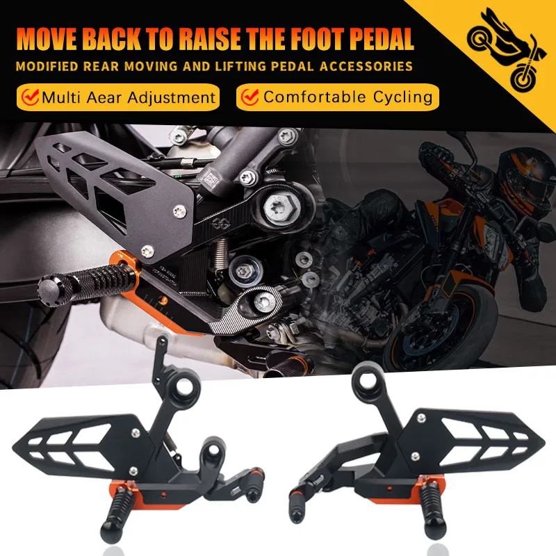 

For DUKE 790 For DUKE 890 Motorcycle Adjustable Raise Move Back Footrests Rearset Rear Footpeg Foot Rests