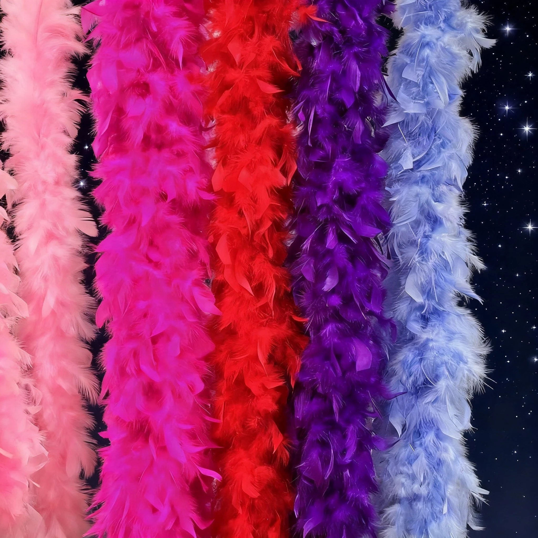 

40G 60G 90G Red Turkey Feathers Boa 2 Meters Fluffy Plumes Chandelle Shawl Feather Boa for Carnival Party Dress Accessories