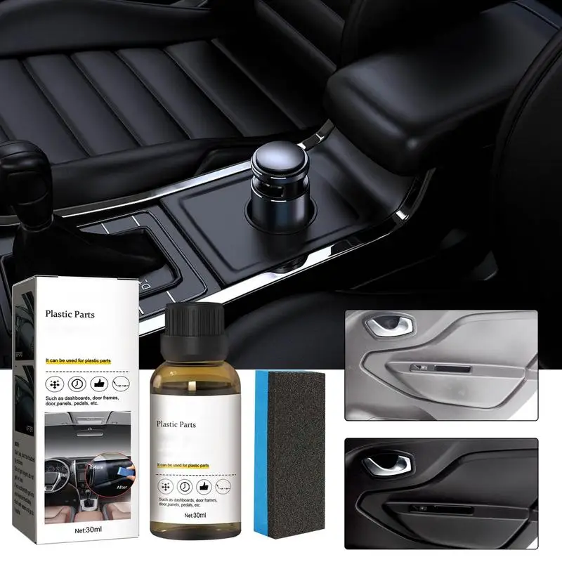 

Car Interior Coating Agent 30ml Automotive Refurbishing Agent With Sponge Portable Refurbish accessories For Dashboard