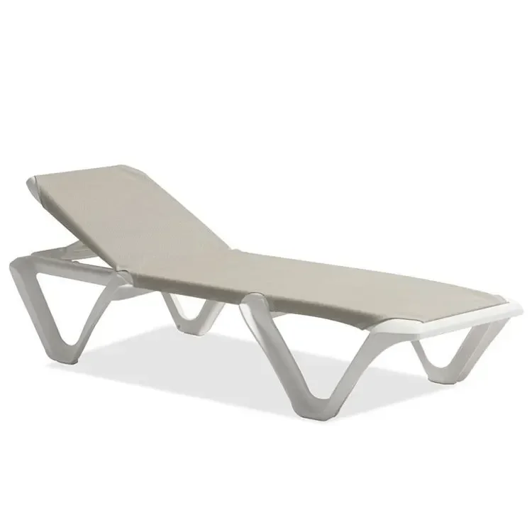 

2026 Wholesale Garden Pool Hotel Beach Lounger poolside sleep sunshine Sun Beds Plastic Sun Lounger With side table
