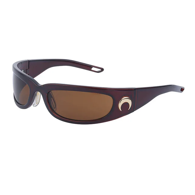 2026 New Moon Rectangular Sunglasses Women Man Vintage Outdoor Cycling Sports Hip Hop Punk Sun Glasses Y2k Glasses Goggles