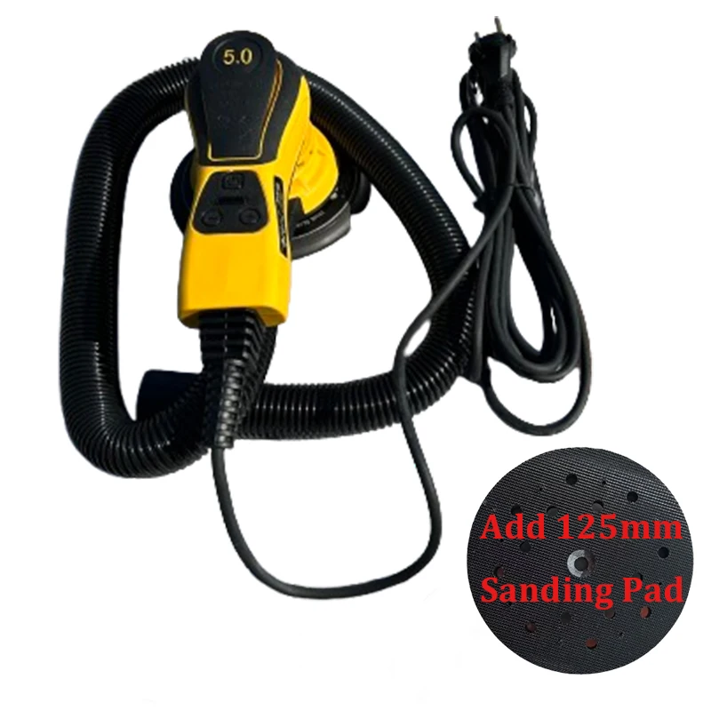 220V Electric Sander Machine Woodworker Orbit Sander Tool Car Metal Polisher add 125mm Sander Pad Home DIY Handheld Wall Grinder