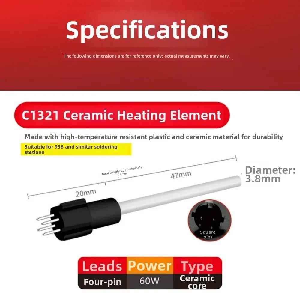 New 60W Soldering Iron Heating Core 936 High-Power Multistyles Ceramic Core Heating Core Accessories for Soldering Station