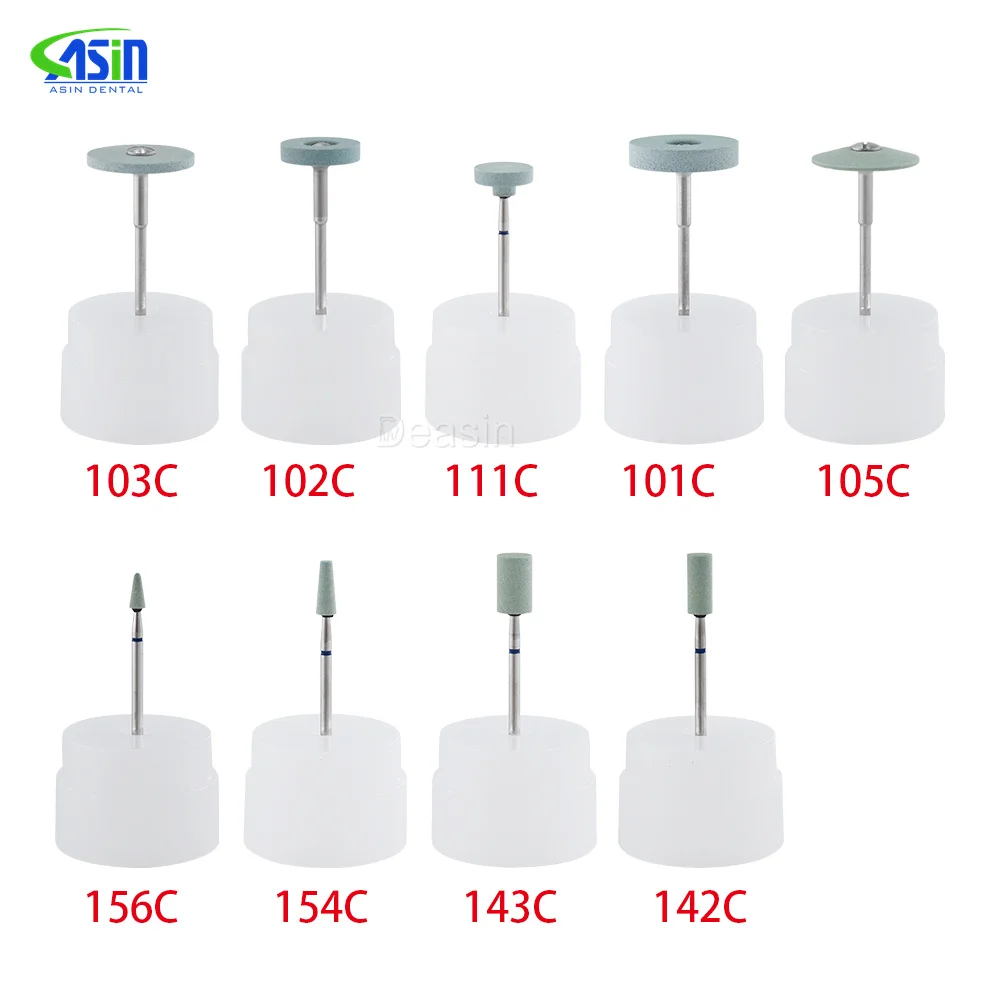 5pcs Dental Polisher Ceramic Diamond Grinding Head Stone Zirconia Ceramics Emax Crowns Grinder Quick Polishing Burs Dentist Tool