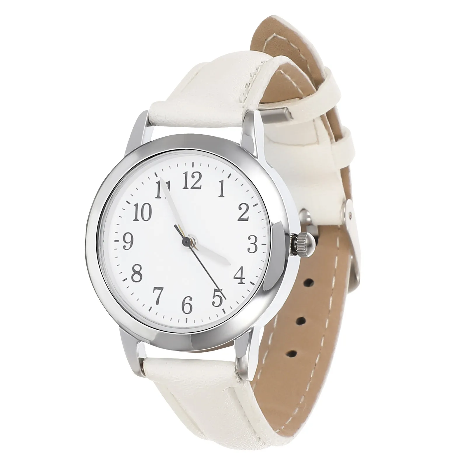 Lady Waterproof Quartz Watch PU Strap Simple Elegant Design Casual Wrist Watch for Women Nurse Office Daily Wear Gift