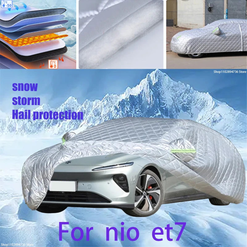 

For nio et7 Outdoor Cotton Thickened Awning For Car Anti Hail Protection Snow Covers Sunshade Waterproof Dustproof