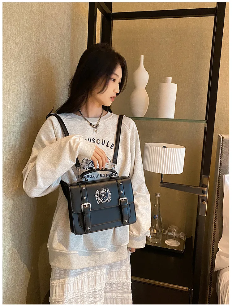 New Style JK Uniform Shoulder School Bag British College Retro Female Handbag Colleague Embroidery Cross-body All-matching IB087