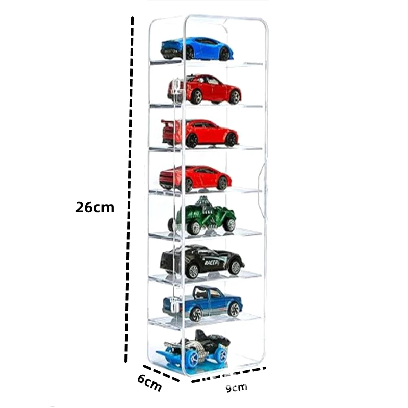 1:64 Acrylic Car Display Box For Car Model Toy 8 Grid Cabinet Rack Dustproof Stackable Car Storage Box Transparent Display Rack