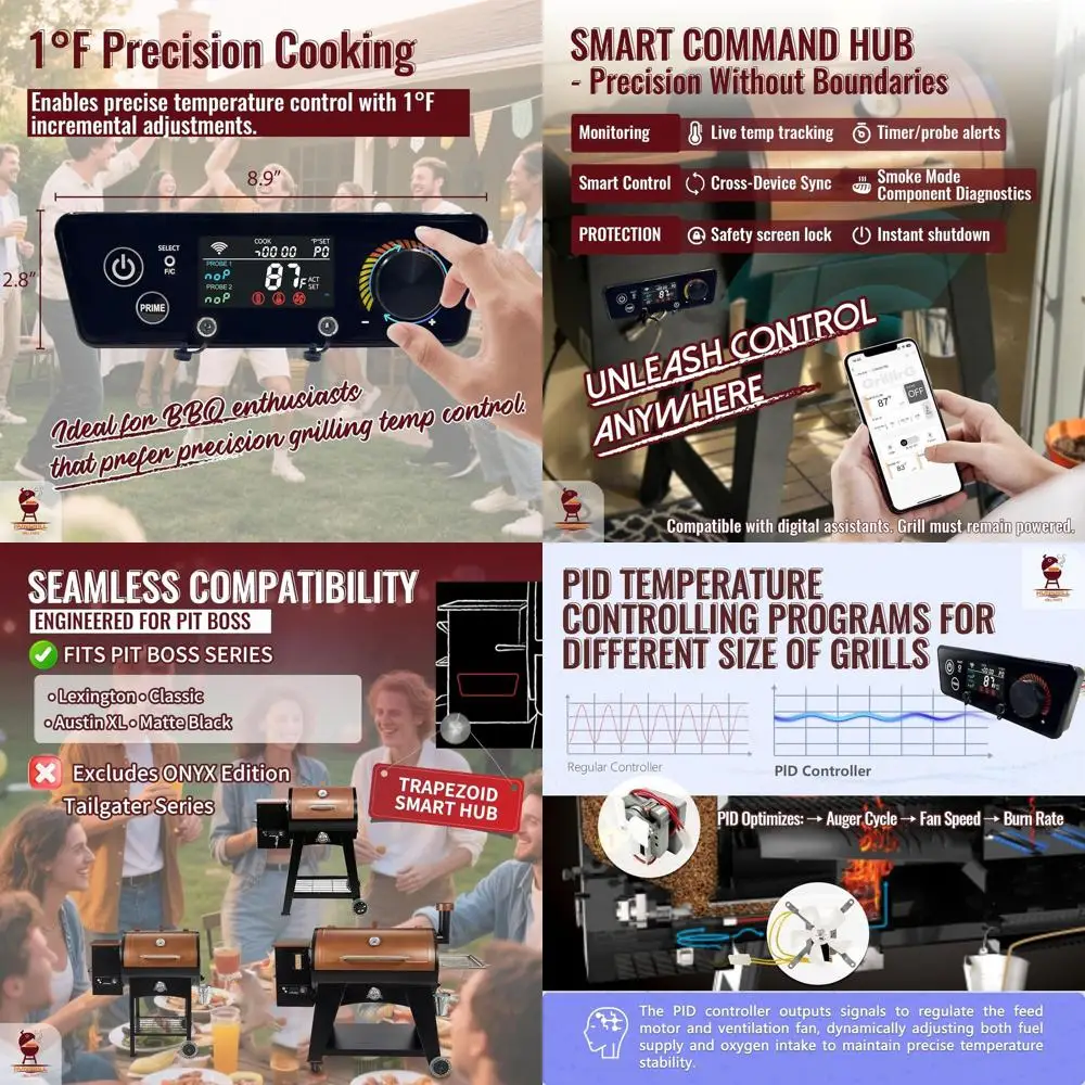 

Smart WiFi PID Control Board for Pit Boss Grills: Upgrade Lexington, Classic, Austin XL Models (Not for Onyx & Taiater)