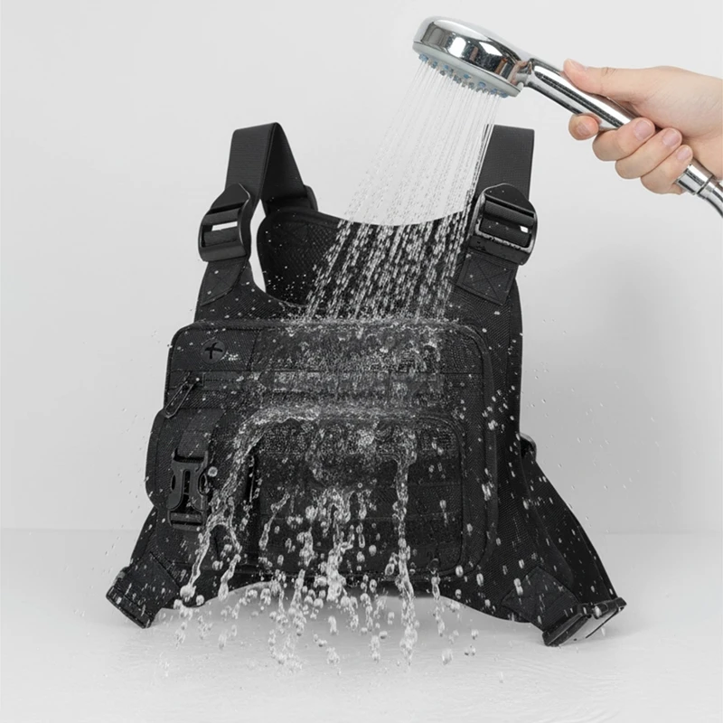 Tactical Chest Rig Bag Men Waterproof Crossbody Harness Vest Molle Pouch Outdoor Hiking Cycling Running EDC Gear Storage Pack