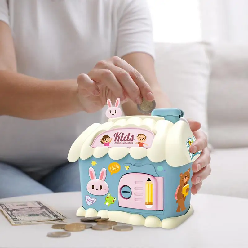 Cartoon Coin Bank Money Box Storage House Shaped Savings Bank Cute Educational Kids Coin Savings Bank Cash Can For Birthday