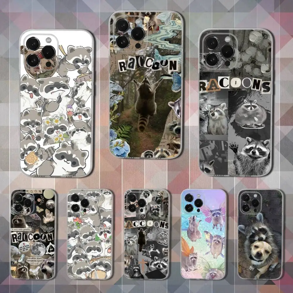 

Funny Raccoon Animal Phone Case For iPhone 16,15,14,13,12,11 Pro,Max,Plus,X,XS,XR,SE,Mini Transparent Soft Cover