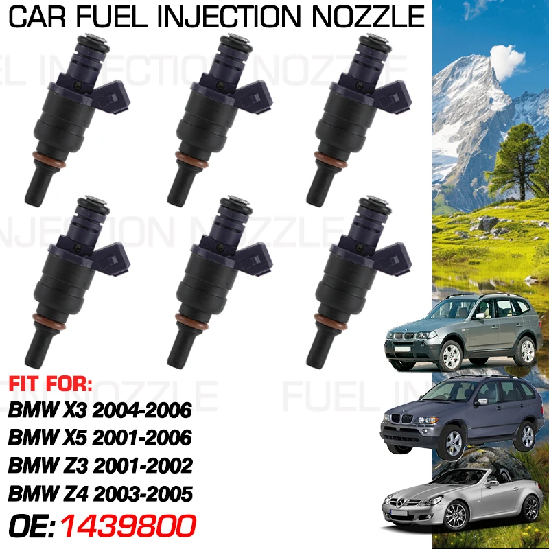 for BMW X3 2004-2006 BMW X5 2001-2006 BMW Z3 2001-2002 BMW Z4 2003-2005 1x Car Fuel Injectors Nozzle Injection 1439800 852-12173