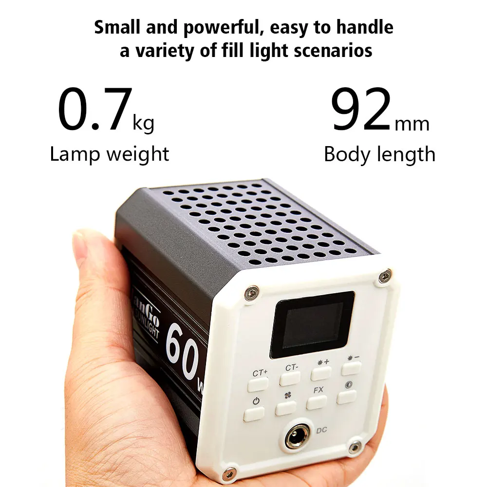 Mcoplus-ミニLEDビデオライト,リモコン付き,プロの写真ランプ,cobビデオライト,bicolor,2800k-6800k,60w