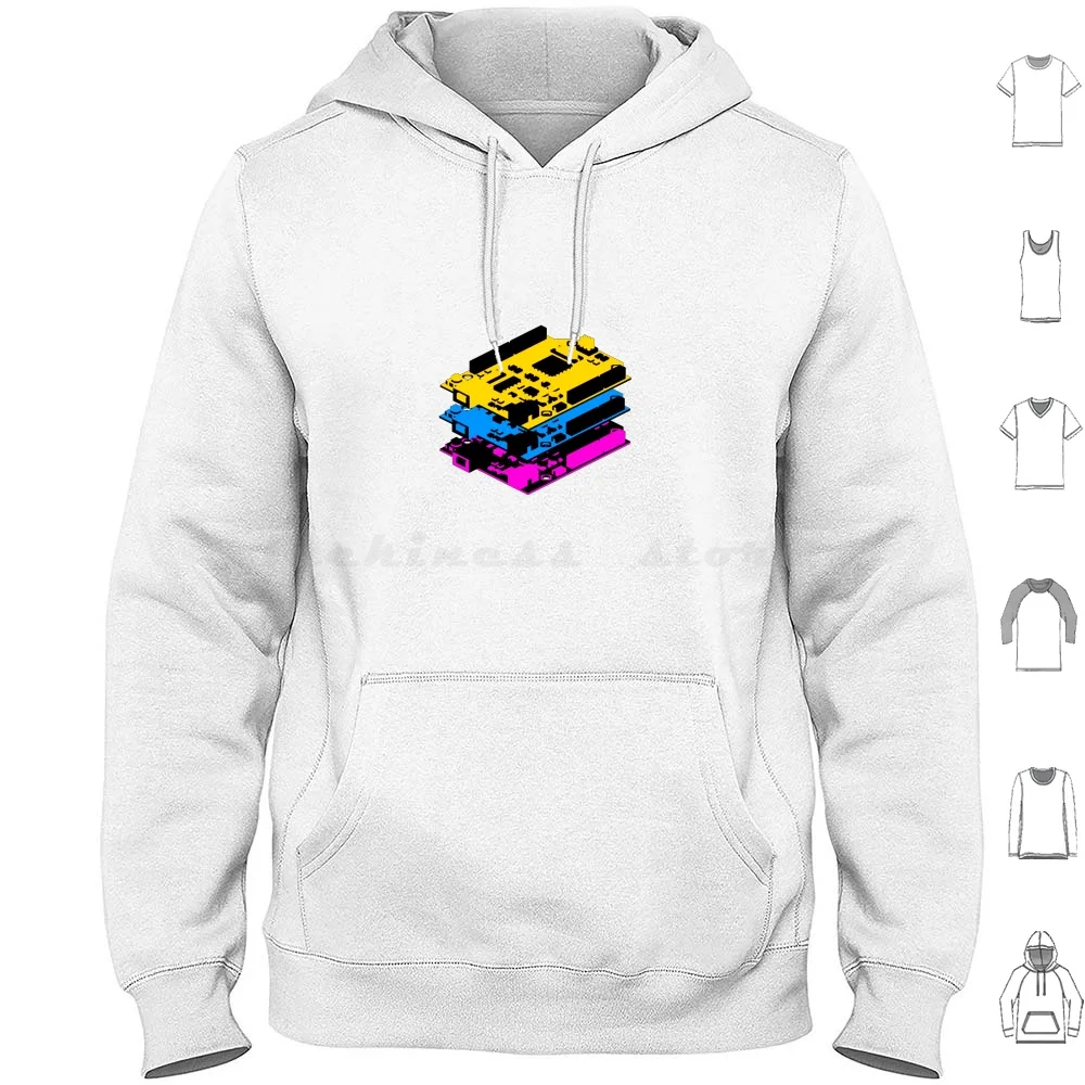 Uno Uno Uno Hoodie Cotton Long Sleeve Arduino Uno Electronics Embedded Makers Hackerspace Adafruit Robots Robot Iot Raspberry