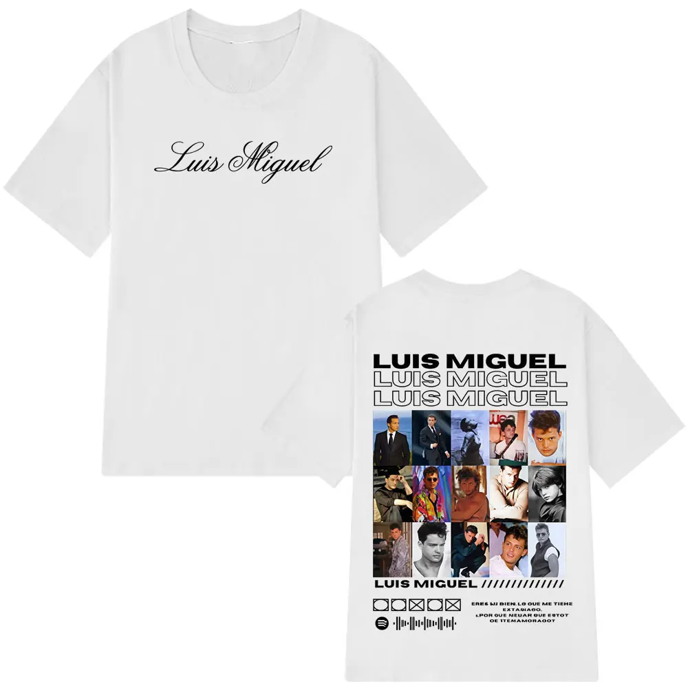 مغني الراب لويس ميغيل ألبوم الجرافيك التي شيرت الرجال النساء موضة الهيب هوب تي شيرت تقليدي قصيرة الأكمام 100% القطن المتضخم تي شيرت