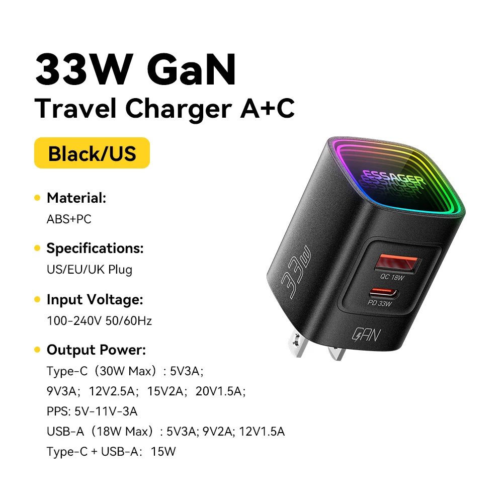 Black US Plug