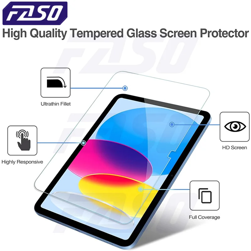 FASO Tempered Glass Screen Protector For Apple IPad Pro 12.9 11 9.7 10.2 10.9 Air 4 5 Mini 6 5th 6th 7th 8th 9th 10th Generation