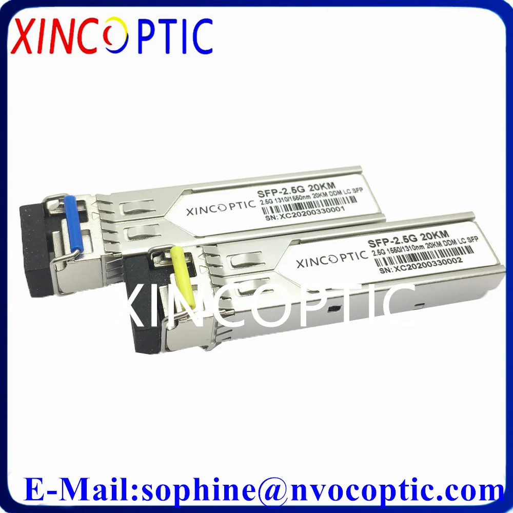 Transceptor bidi do wdm, 2.488gbp, sfp, 2.5g, sm, único modo, 1490/1550nm, simplex, 20km, lc/sc, transceptor para o interruptor do cisco/huawei