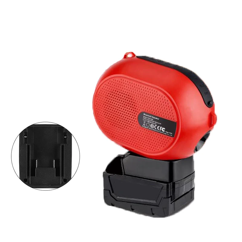 

Portable Wireless Speaker TWS Dual Device Pairing LED Lighting Compatible with For Makita/Bosch/DeWalt/Milwaukee 18/20V Battery