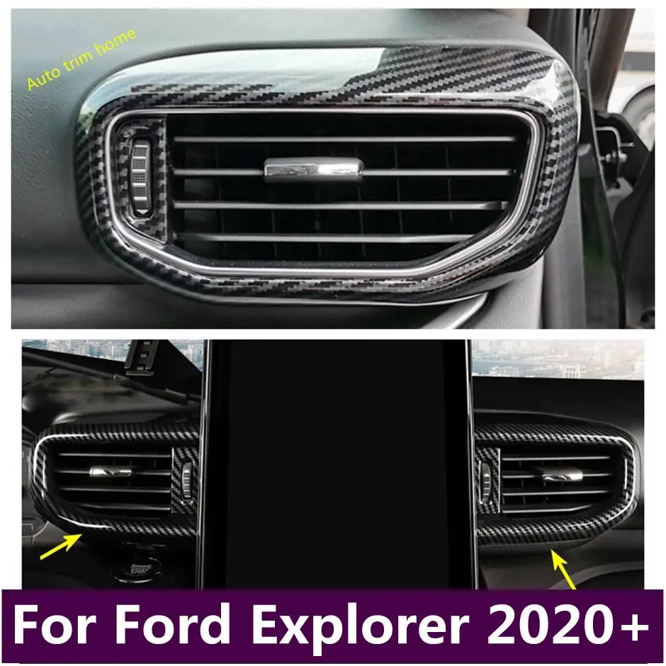 

ABS Carbon Side Air Vent AC Outlet Cover Protective Decoration Frame Car Accessories Cover Trim For Ford Explorer 2020 - 2023