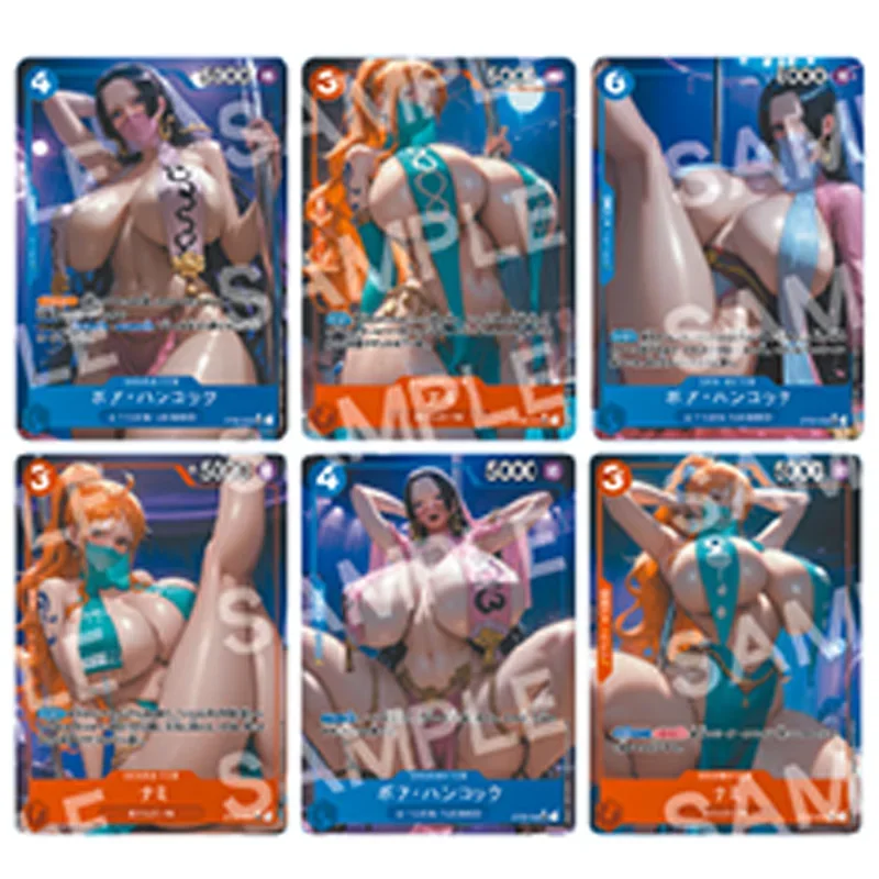 9Pcs/set Sexy Anime Girl Cards One Piece Nami Boa Hancock Sexy Lingerie Swimsuit Veil Mask Game Collection Cards Toys Xmas Gifts