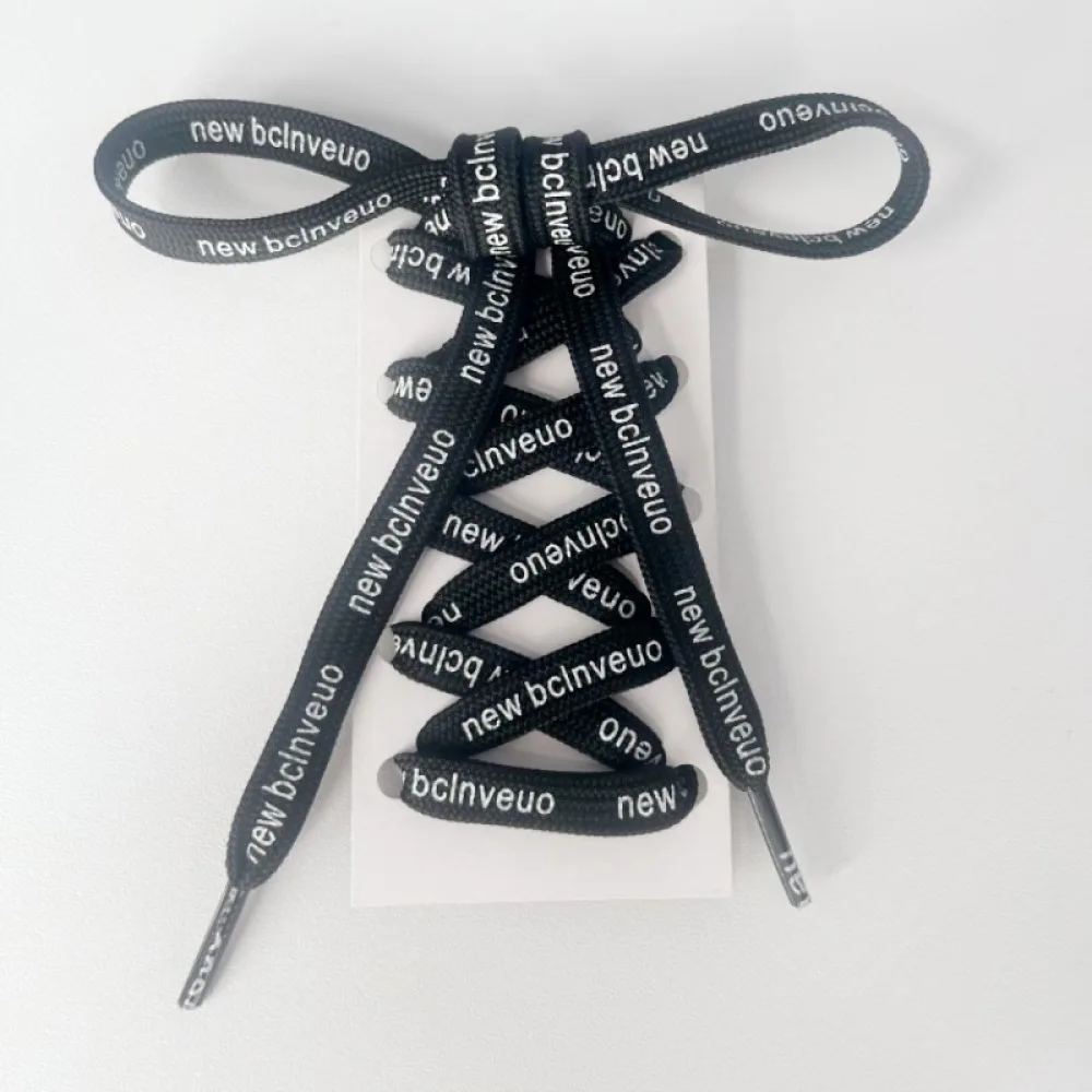 Durable Flat Letter Print Shoelaces For Casual Trainers Sneakers Sports Shoes Stylish Decorative Strings Replacement Accessories