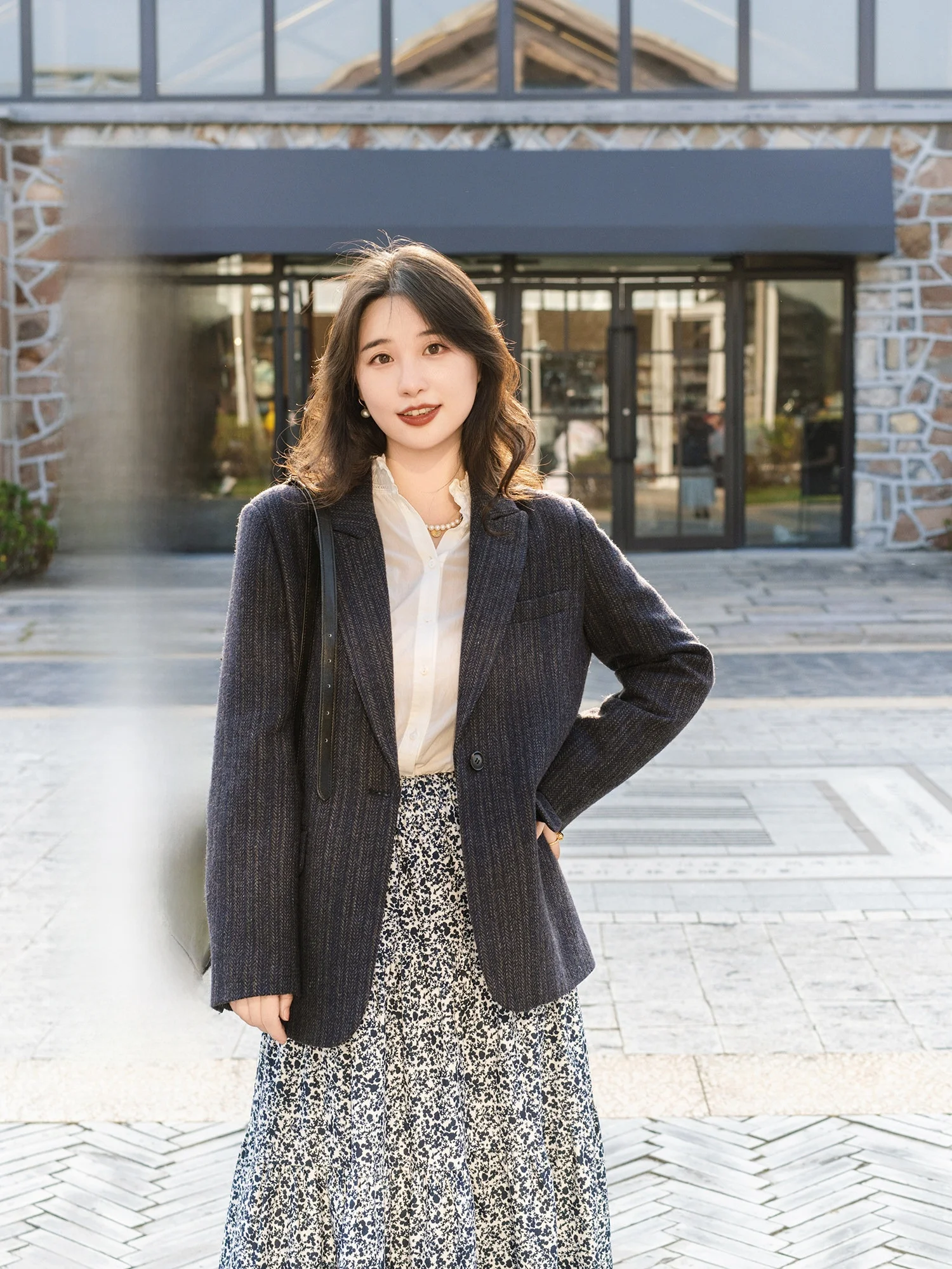 

Шерстяной костюм Apipedr French Sle, женский повседневный пиджак с длинными рукавами, в клетку, темно-синего цвета, классического прямого кроя