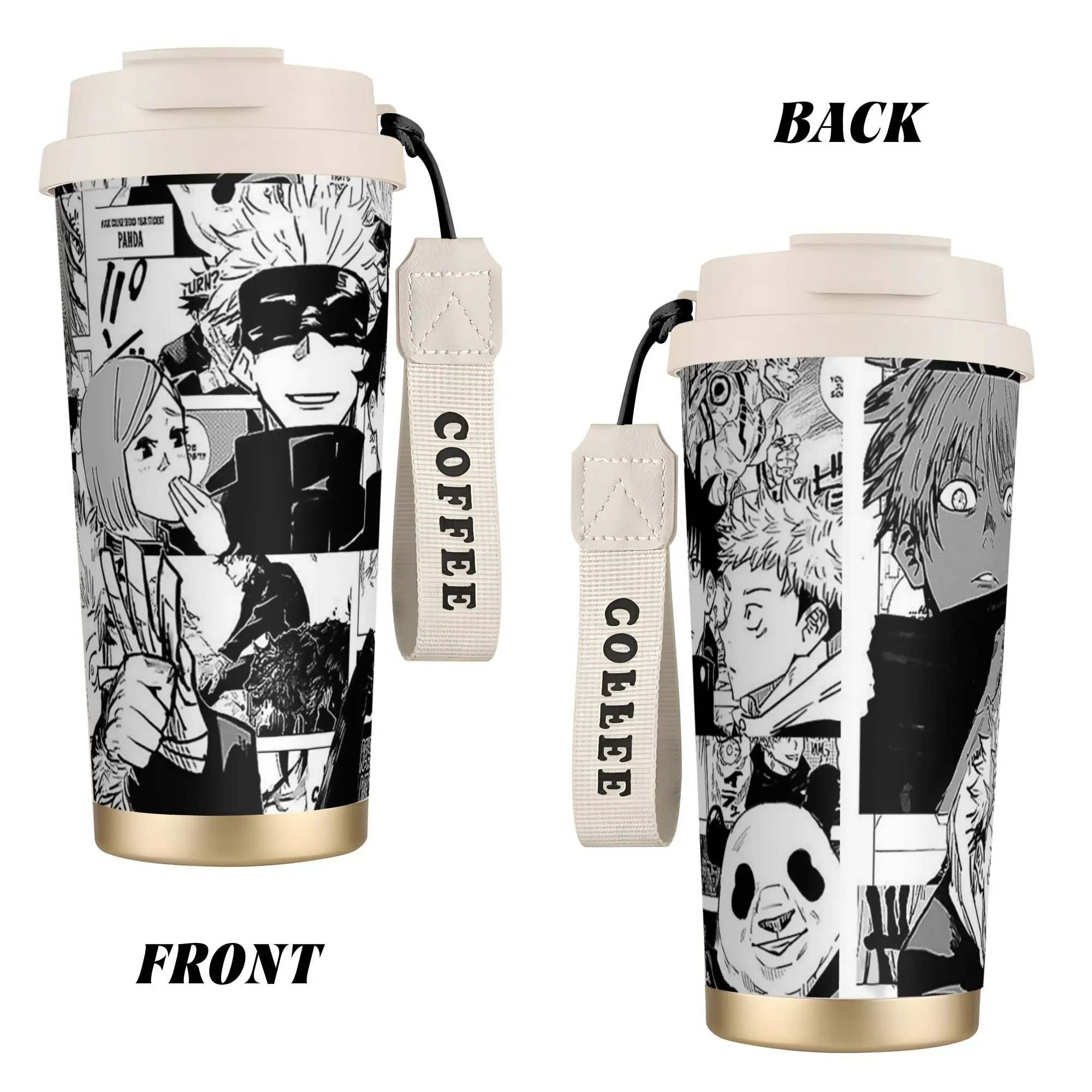 Jujutsu Kaisen Collage Stainless Steel Coffee Cup  Thermal Cup Car Mugs Water Bottle