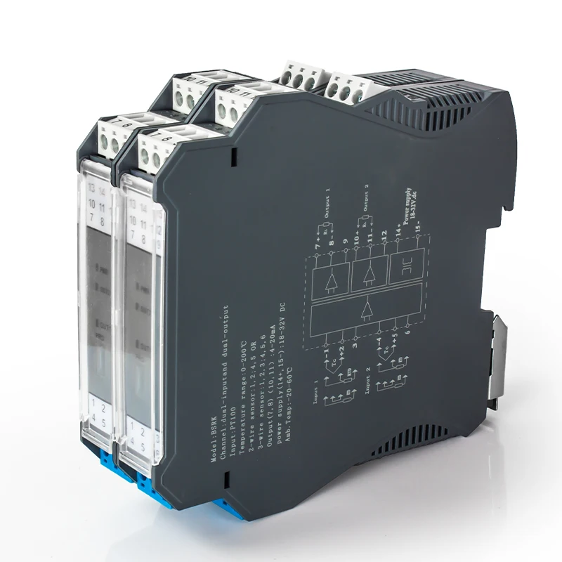 

PT100 Temperature Signal Transmitter 4-20mA 0-10V 0-5V RTD PT100 Temperature Signal Converter 1 In 2 Out PT100 to 4-20mA 0-10V