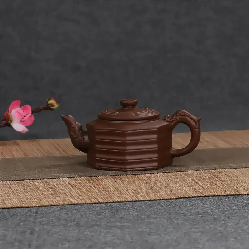 Chinese Yixing Zisha Clay Pottery Teapot Eight Gossiping Diagrams Design Clay Pot