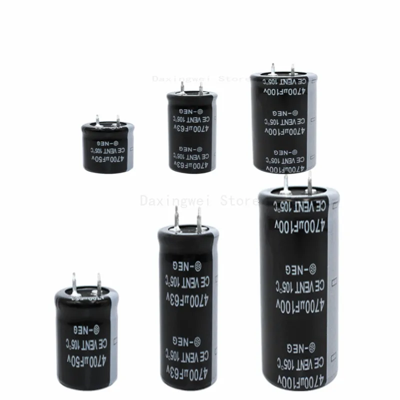 2PC/Lot 50V 4700uF 4700uF 63V 100V 25X25 22X40 30X50MM Audio Aluminum Electrolytic Capacitor 4700UF 50V 63V 100V