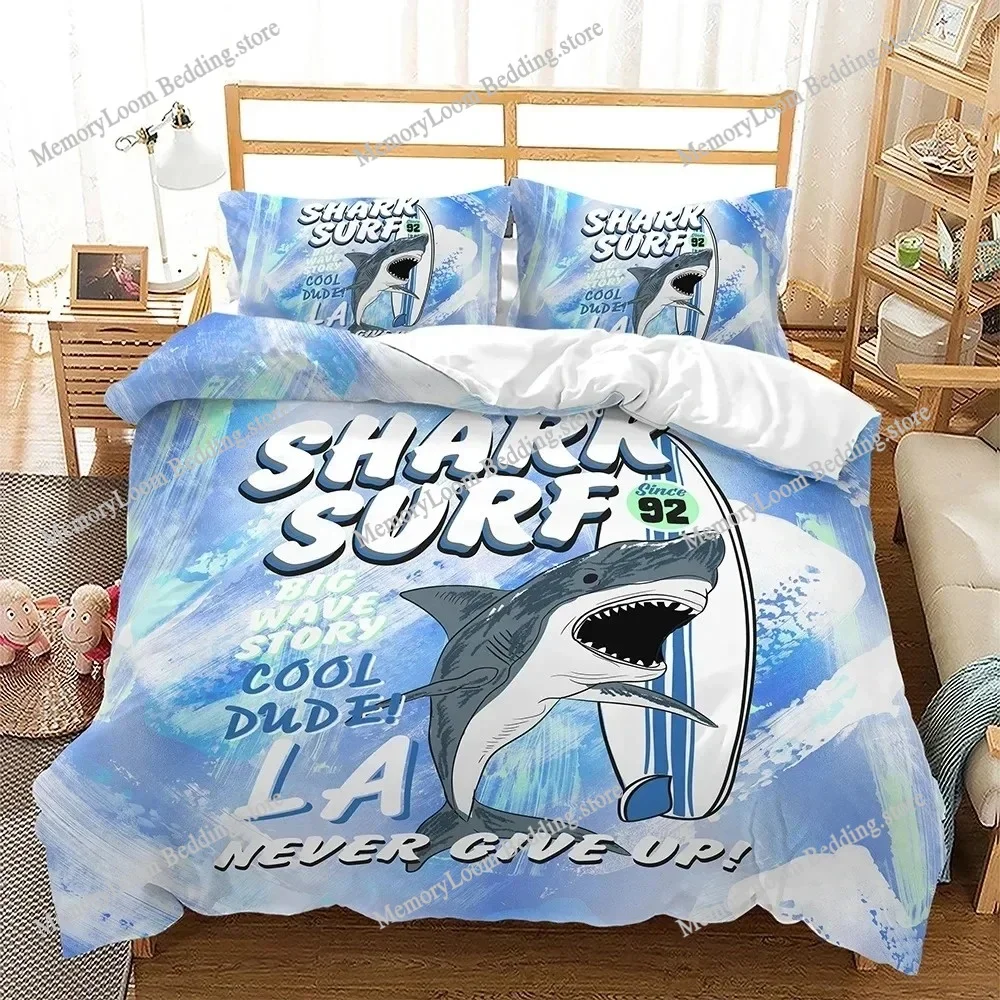

Shark Dolphin Fish Marine Life Duvet Cover Bedding Set Comforter Linen Pillowcases Room Decor Gift Single Double King Queen