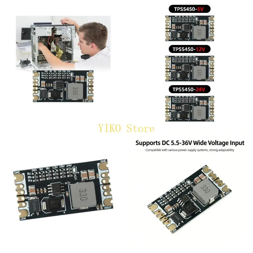 K32C Switching Supply Module with TPS5450, 5.5V-36V Input Support and Easy Wiring Access for Repair and Service Use