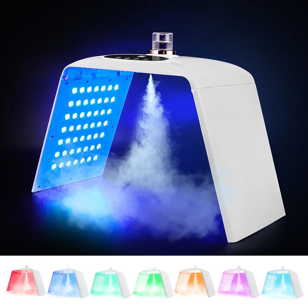 Machine à Photons LED Pliable de 7 Couleurs avec 3 Fonctions de Recyclage, Spray Hydratant pour la Peau, Masque pour le Visage et le Corps, Salon de