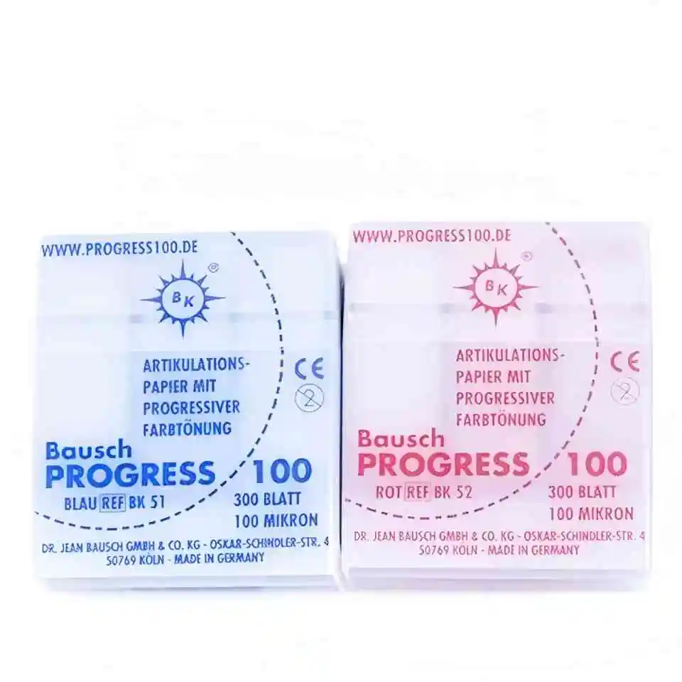 Bausch BK51 BK52 BK53 BK54 Dental Articulating Paper Red Blue 100um Occlusion Indicator Bite Contact Marking Paper