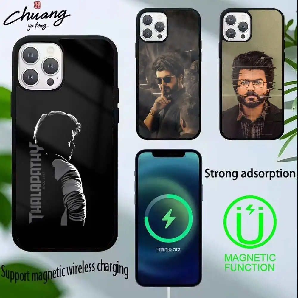 

P-ThalaPathy V-Vijay Actor Phone Case For iPhone17,16,15,14,13 Plus,Pro Max Magnetic For Magsafe Wireless Charging