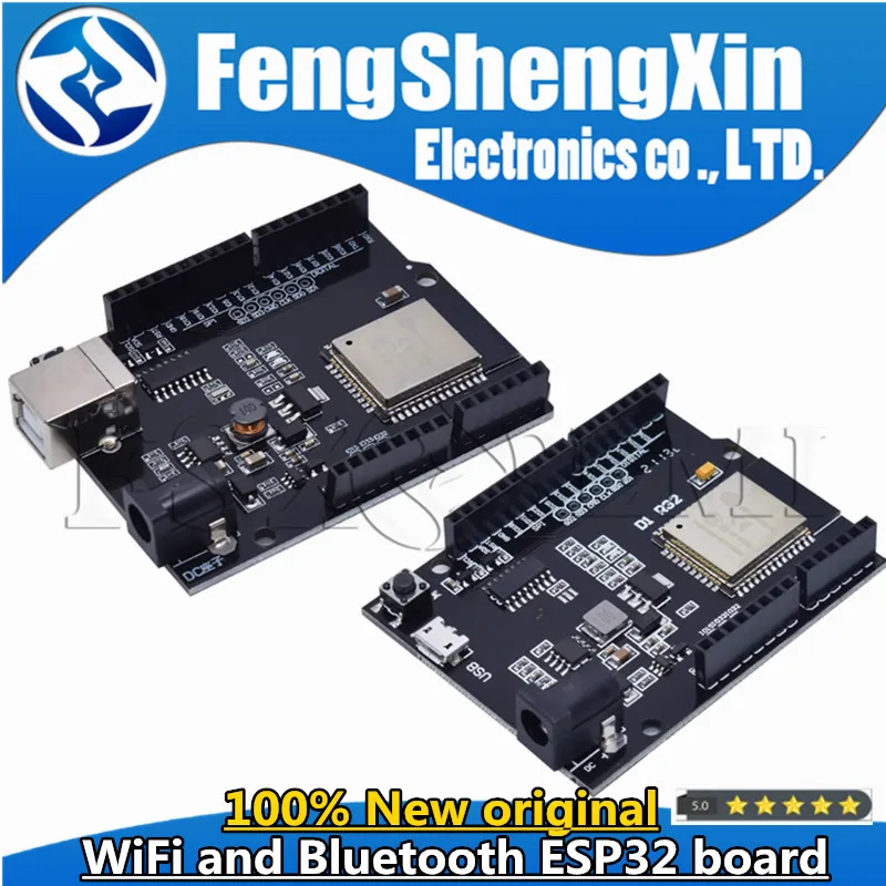 WiFi and Bluetooth ESP32 board 4MB flash UNO D1 R32 USB port Type B CH340G module