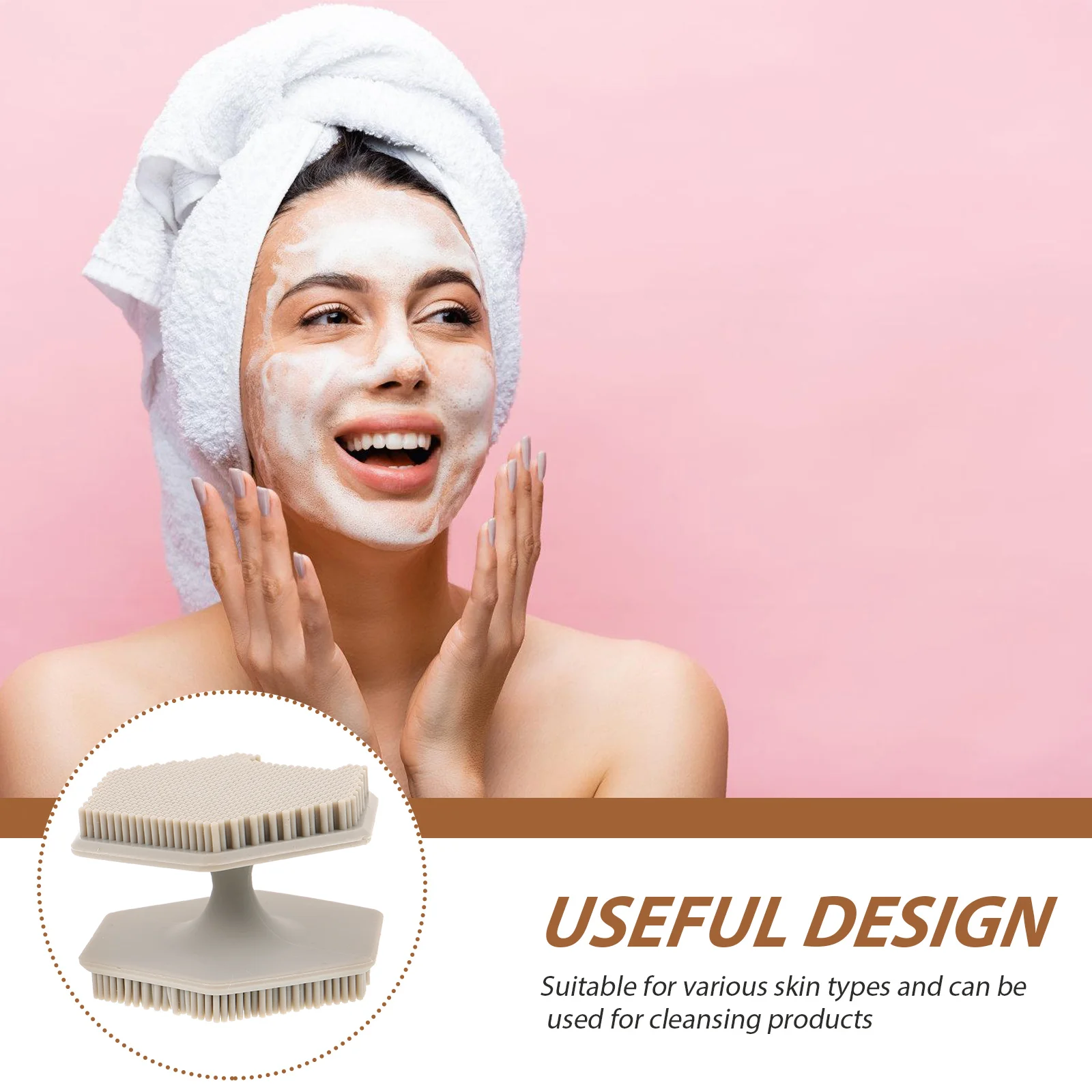 

Silicone Face Brush Cleansing Exfoliator Double Sided Soft Bristles Facial Scrubber Wash Cleaning Tool Skin